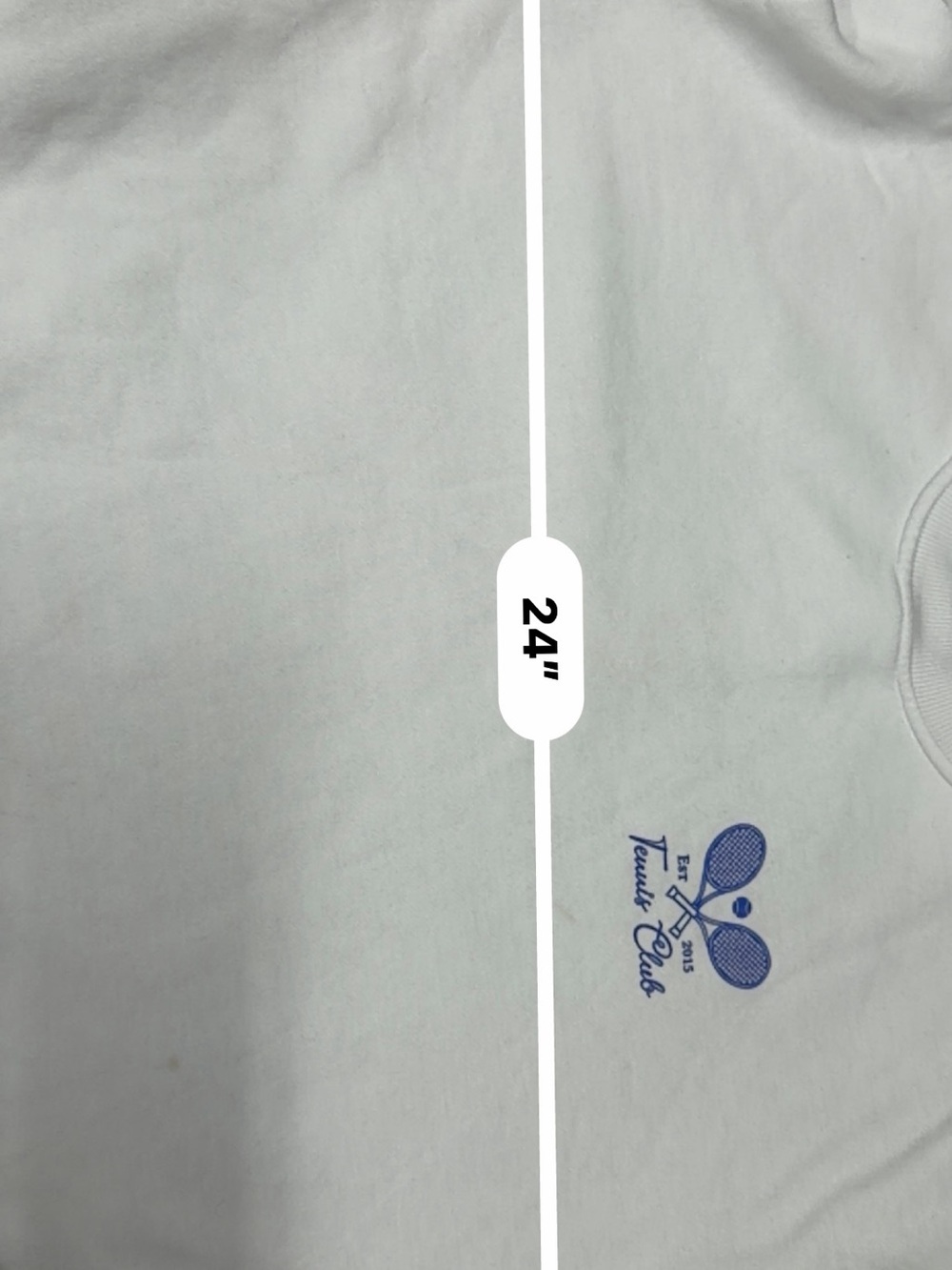 Tennis Club Graphic Crewneck Sweatshirt - White with Blue Print - Picture 15 of 15